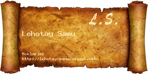 Lehotay Samu névjegykártya